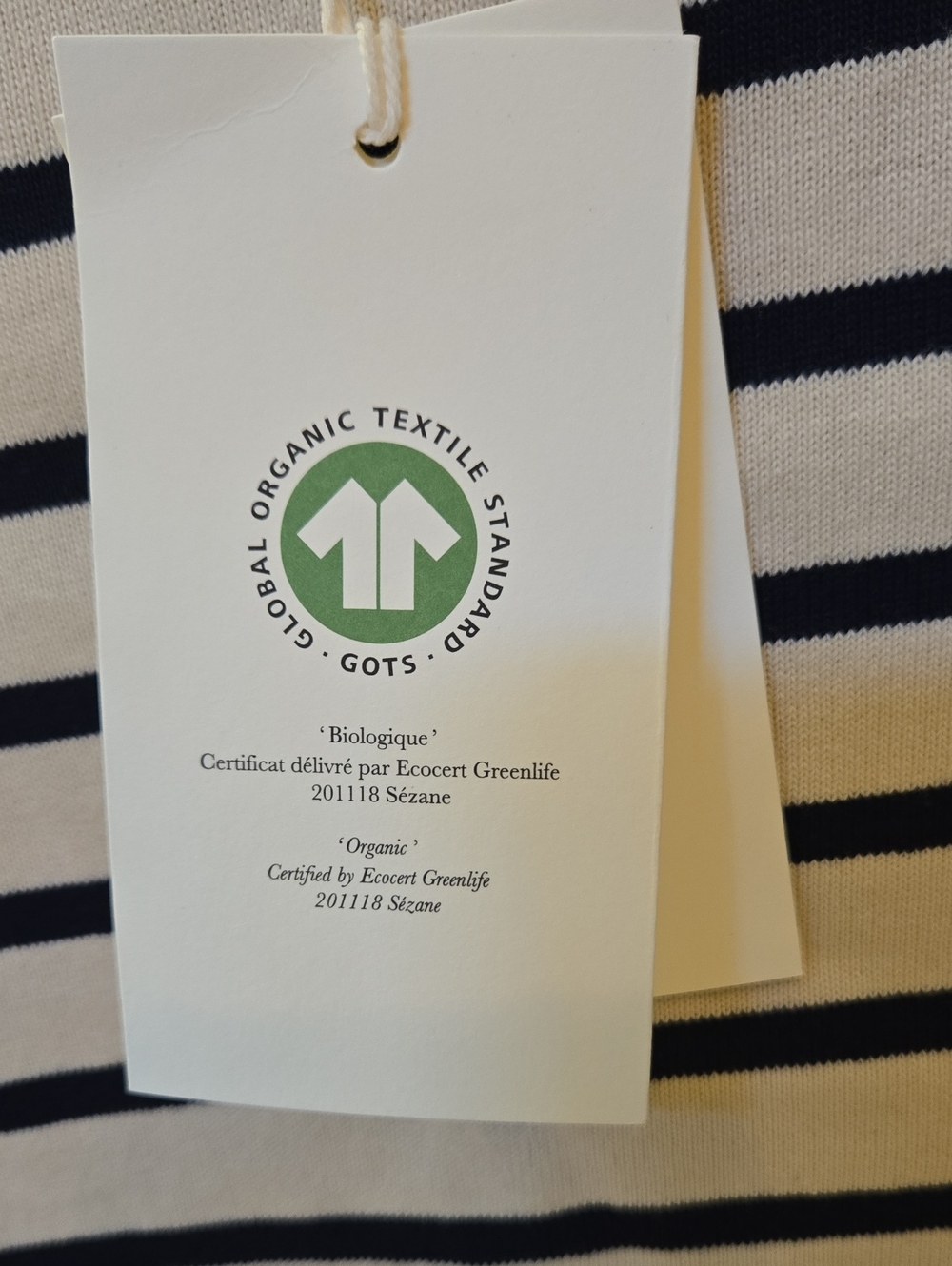 Sezane Colette Marinière Ecru / Navy - Size XL NWT - Picture 4 of 5